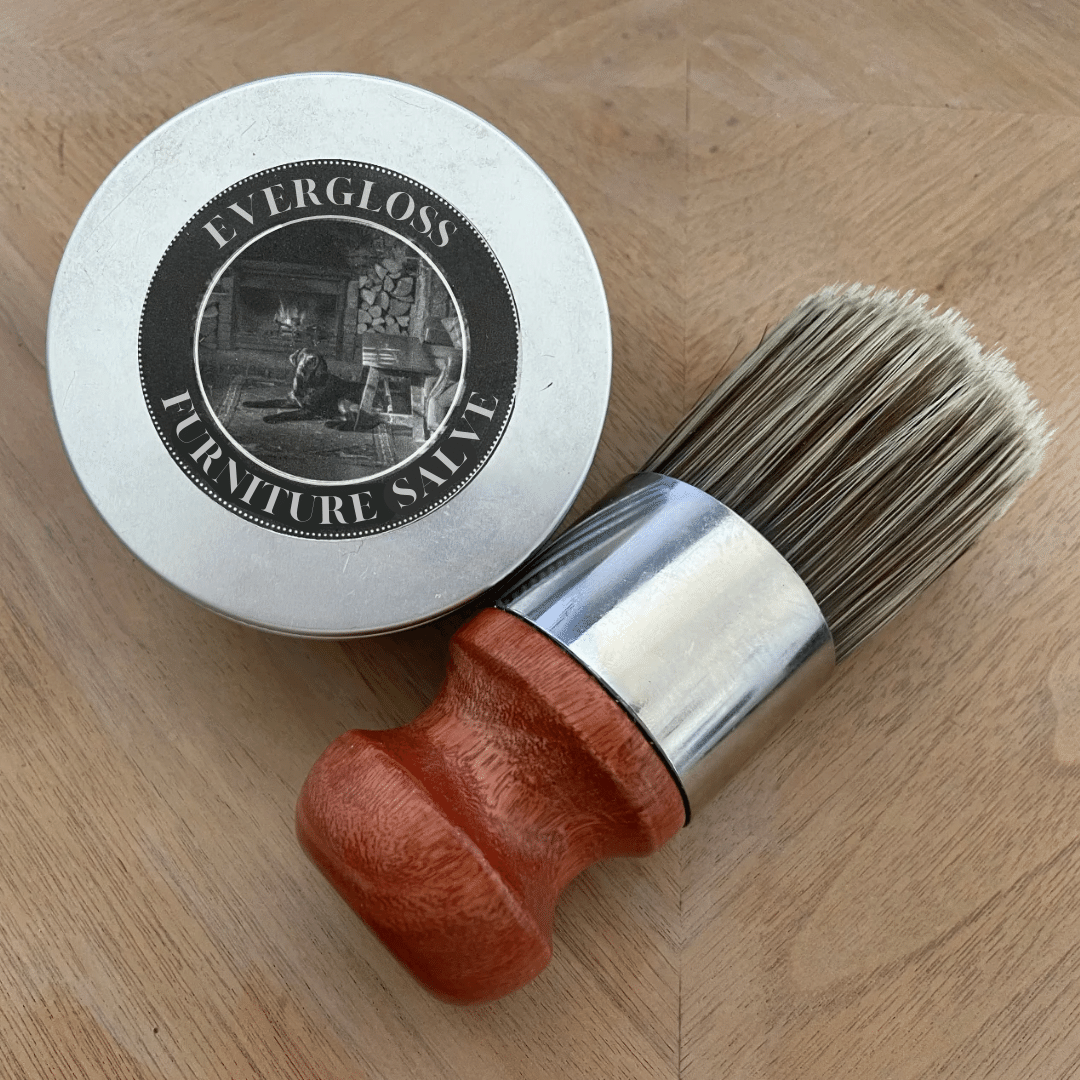 Belro Revitalizer & Protector for home furniture, showing a spray bottle and application process on a wooden surface.
