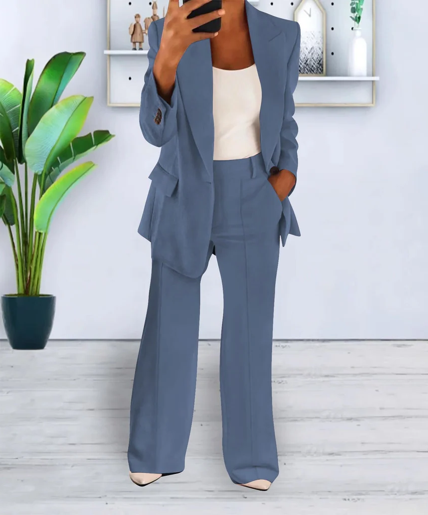 Belro women's set suit featuring stylish pants, perfect for casual or office wear, shown in a well-fitted clothing image.