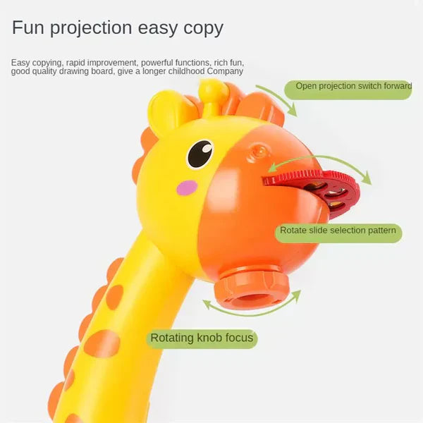 Belro Creative LED Art Projector toy showing colorful light projections on a wall, ideal for kids' creative play and entertainment.