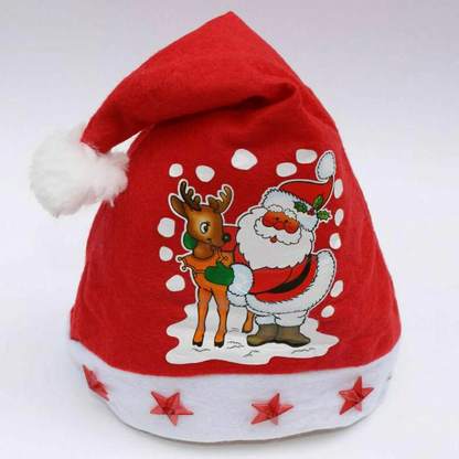 Belro Merry Christmas LED light Santa hat for men, festive holiday clothing with illuminated Santa Claus design