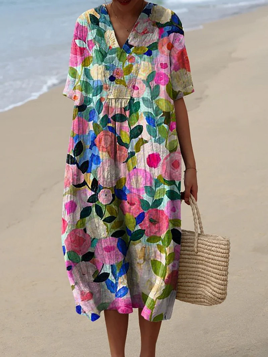 Elegant summer dress by Belro featuring lightweight fabric and a flowing design, perfect for warm weather.