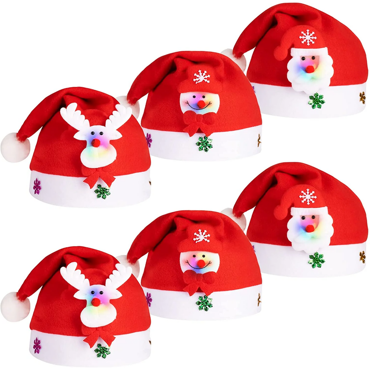 Belro Santa Claus LED light hat for men, festive Christmas clothing accessory with illuminated holiday design.