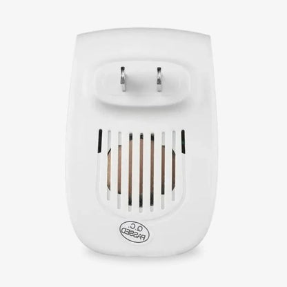 Belro ultrasonic fly repeller for home and garden pest control, showing the device with a sleek design and control buttons.