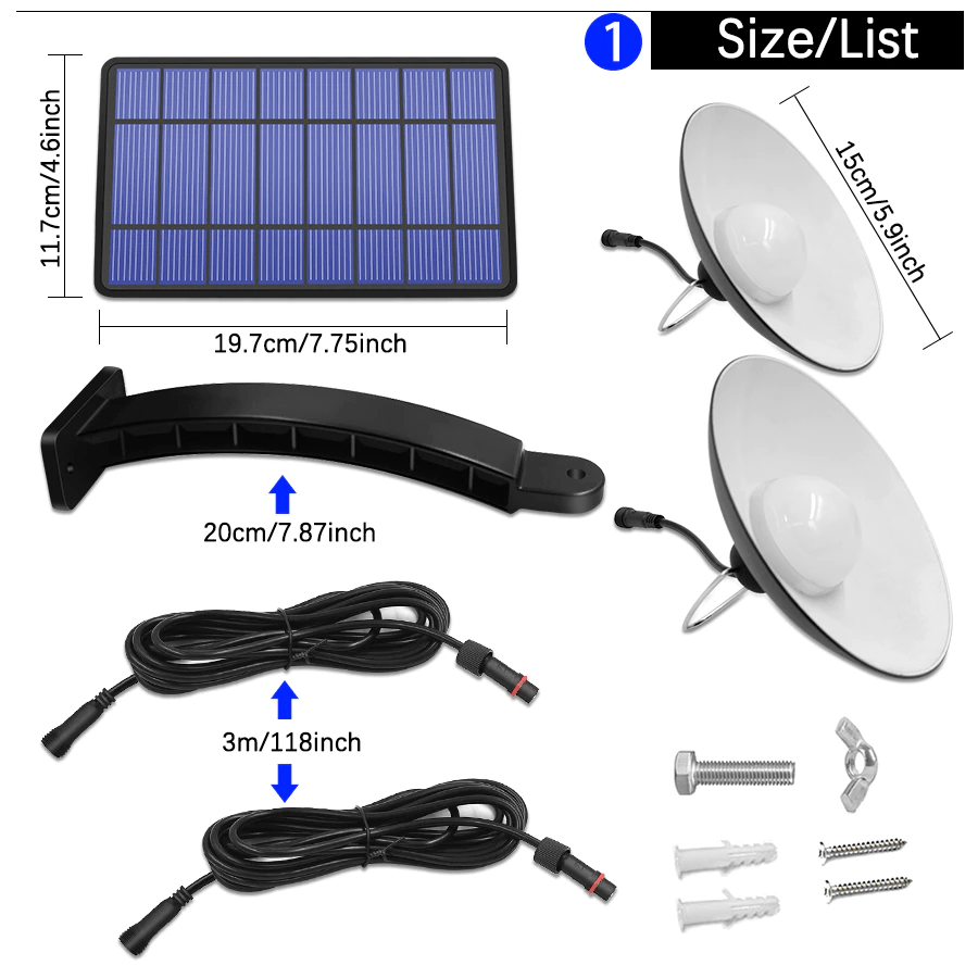 Belro solar shed lights attached to an umbrella, providing outdoor illumination with eco-friendly solar power.
