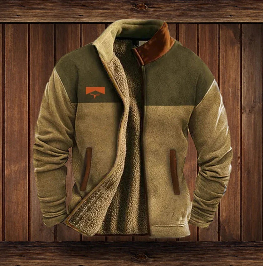 Men's outdoor fleece jacket by Belro, shown in dark gray with a full zipper and high collar, designed for outdoor activities and warmth.