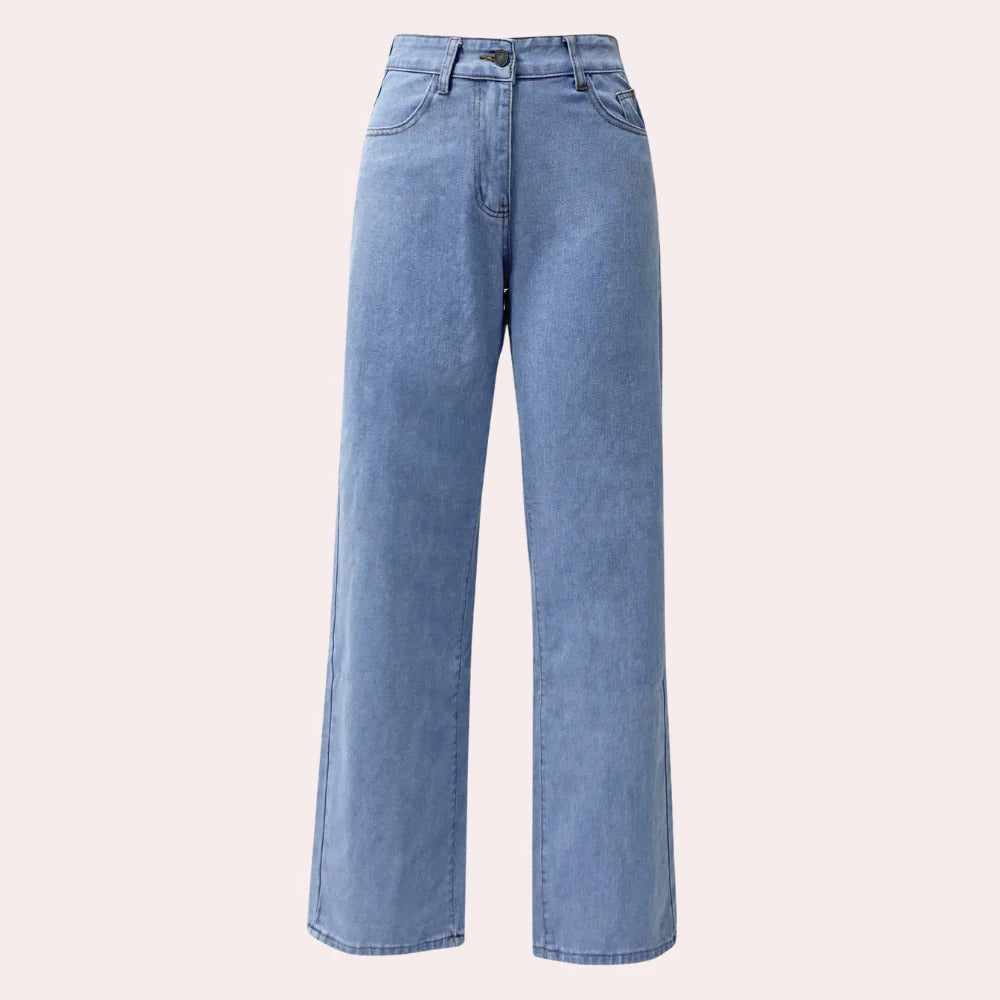 Belro casual baggy jeans for women, relaxed fit denim with a trendy, comfortable style, shown on a model.