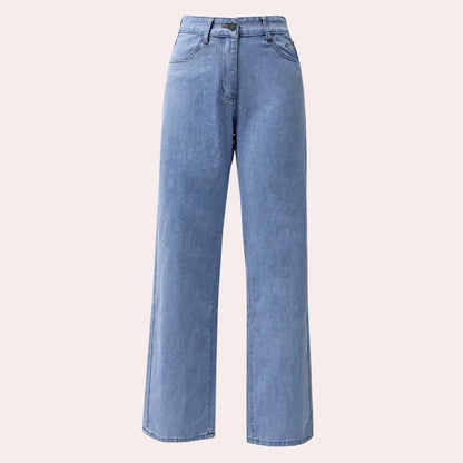 Belro casual baggy jeans for women, relaxed fit denim with a trendy, comfortable style, shown on a model.