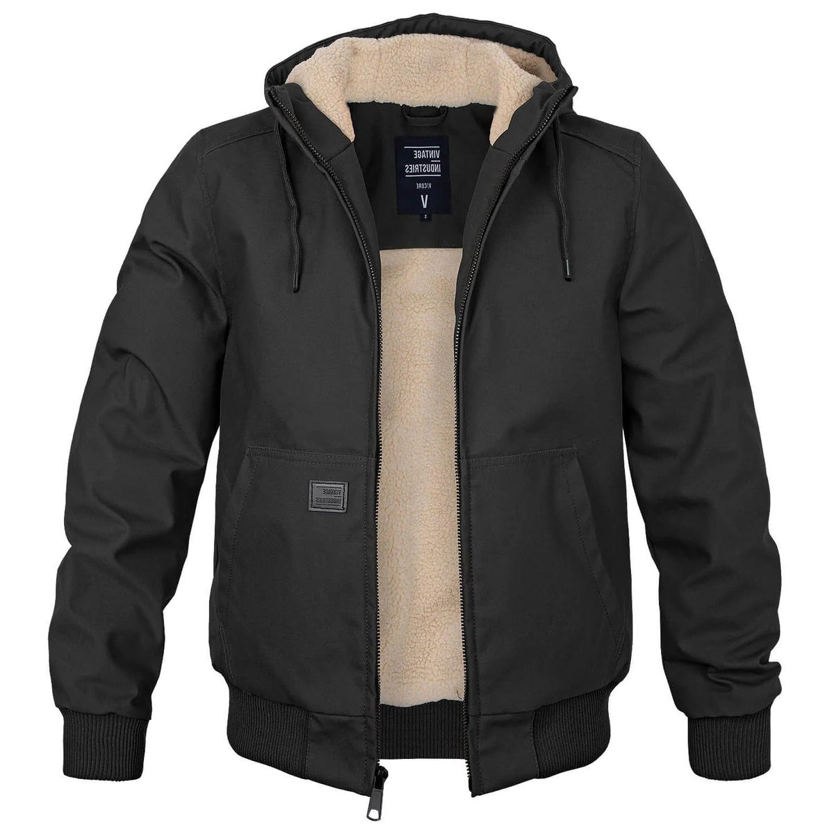 Men's Belro warm winter coat with a hood, featuring a puffy design and zipper closure, suitable for cold weather.