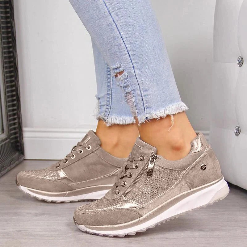 Belro orthopedic comfort shoes in neutral color, showcasing cushioned insoles and supportive design for health and beauty footwear.