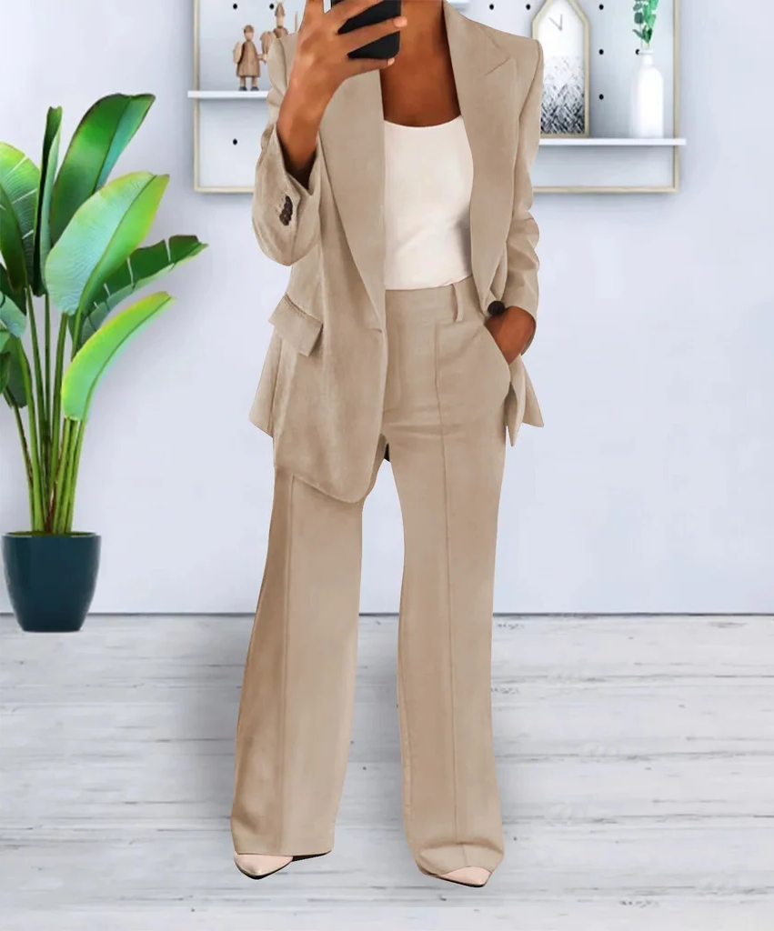 Belro women's pants set featuring stylish, tailored clothing for ladies, perfect for professional or casual wear.