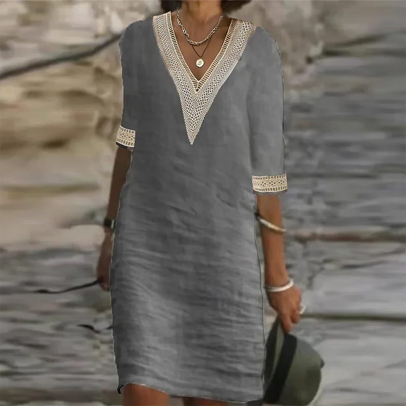 Belro stylish linen summer dress for women featuring a breezy, lightweight design and a relaxed fit perfect for warm weather.