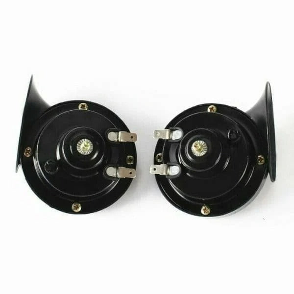 Belro truck train horn in a black electronic audio device with mounting brackets, designed for heavy-duty vehicle use.