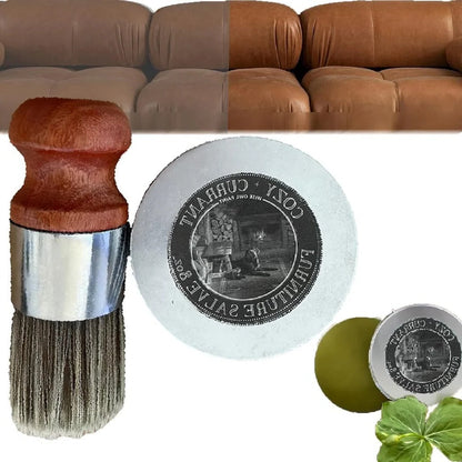 Belro Revive & Shine Leather Salve applied to footwear, showcasing a smooth, polished leather surface for restoring shine and condition.