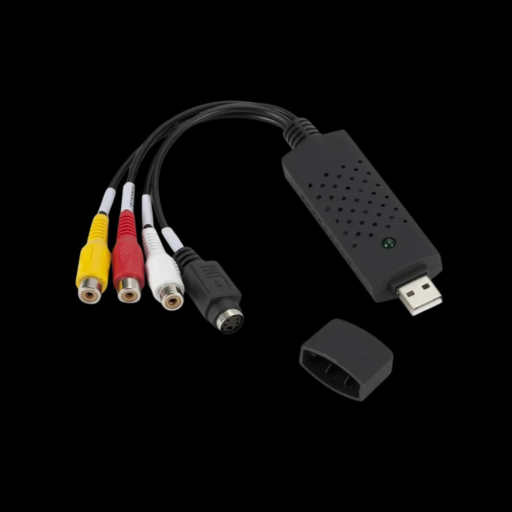 Belro USB 2.0 capture adapter for electronics, featuring compact design and easy connection to devices.