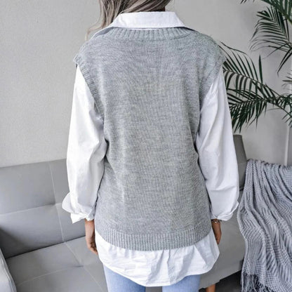 Women's V-neck knitted cardigan by Belro, featuring a cozy knit fabric and a classic V-neck design, suitable for casual wear.