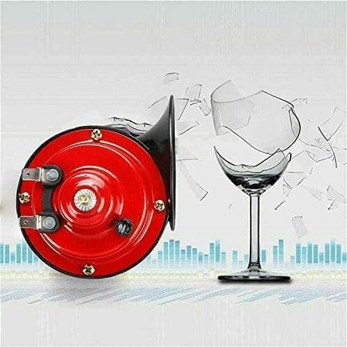 Belro train horn for trucks, electronic audio device with metal horn and mounting bracket, designed for powerful truck sound.