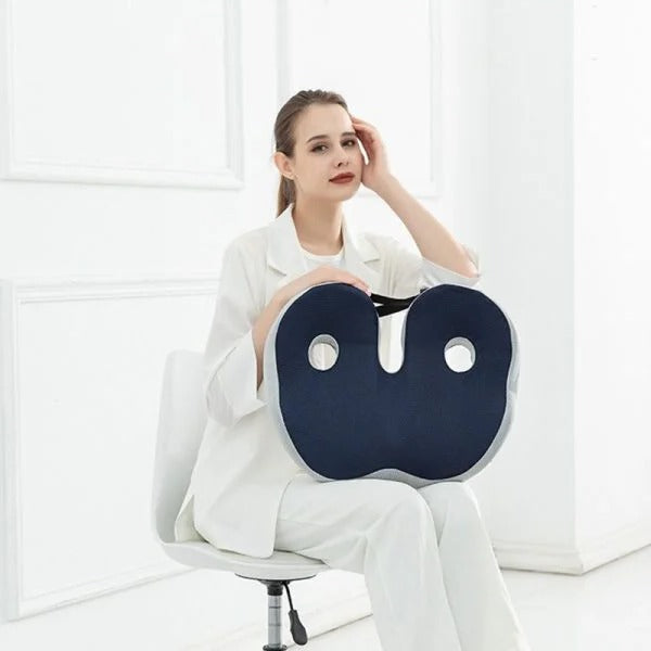 Belro adjustable memory foam sit bone relief seat cushion designed for back support and comfort in health and beauty care.