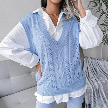 Women's V-neck knitted cardigan by Belro, featuring a cozy, stylish design suitable for casual wear.