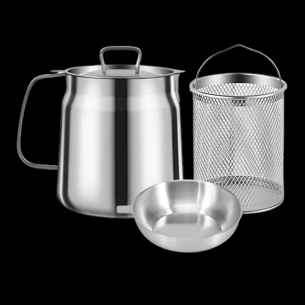 Belro 2-in-1 deep frying pot with stainless steel construction and adjustable temperature control, suitable for home kitchen use.