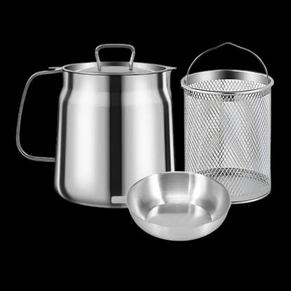 Belro 2-in-1 deep frying pot with stainless steel construction and adjustable temperature control, suitable for home kitchen use.