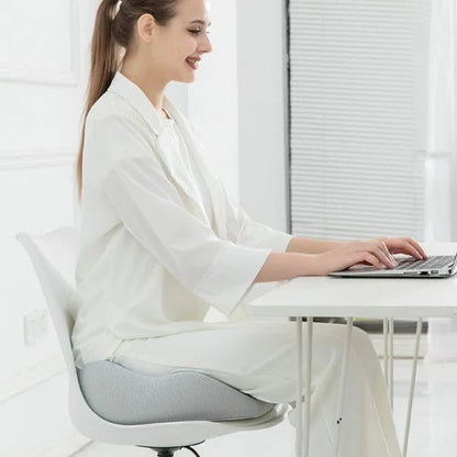 Belro adjustable memory foam sit bone relief seat cushion for back support and comfort.