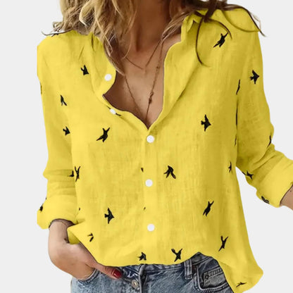 Belro women's long sleeve shirt in soft fabric, featuring a classic fit and versatile design for casual and office wear