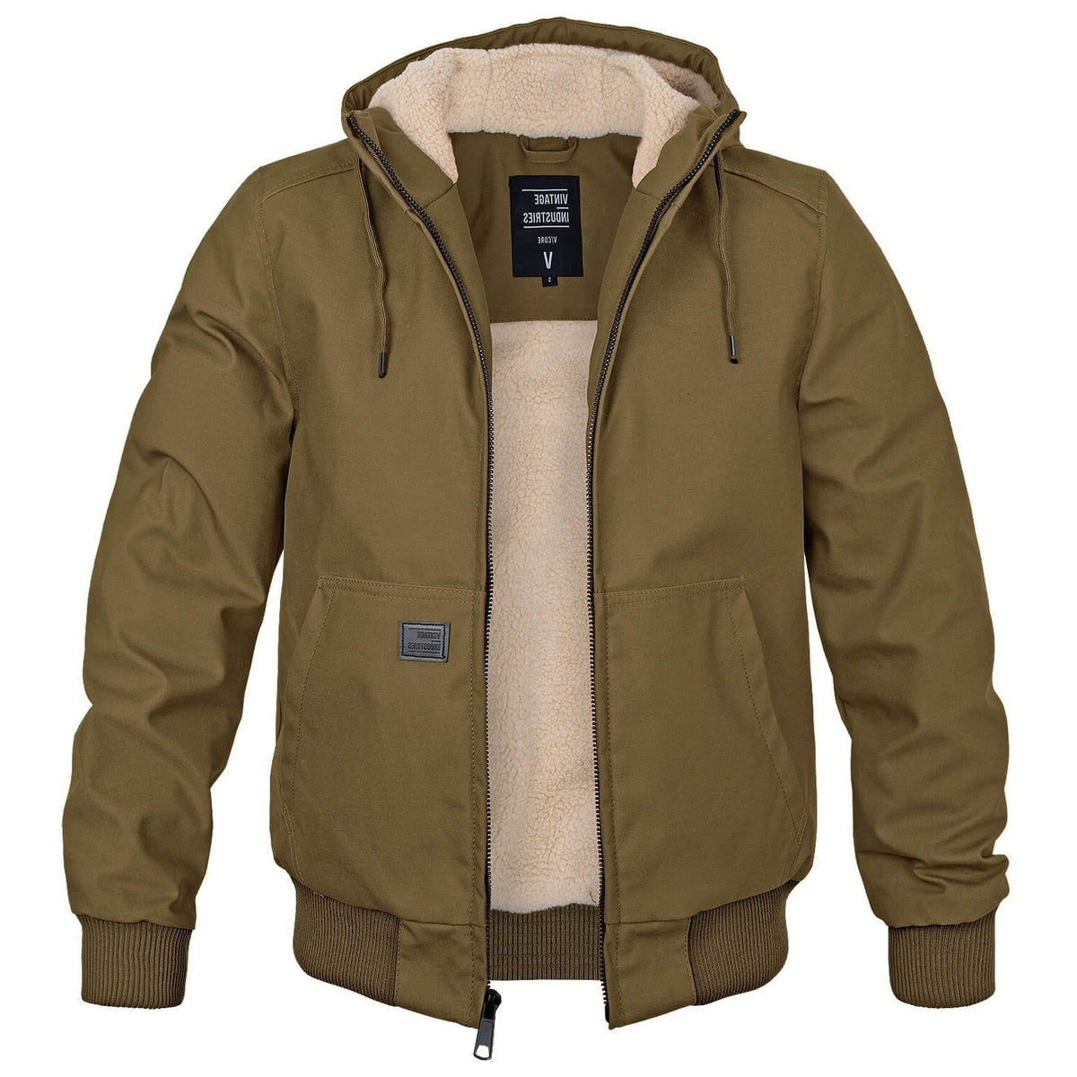 Men's Belro warm winter coat with a hood, featuring a thick insulated design and zip closure, suitable for cold weather.