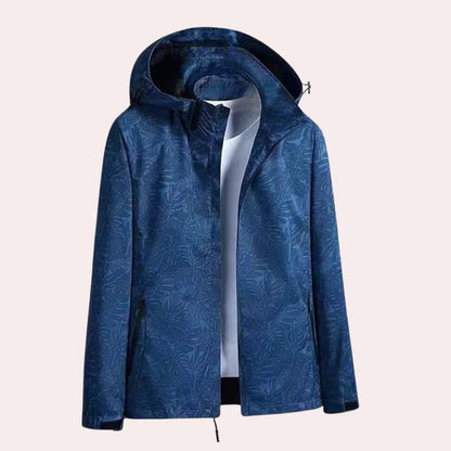 Belro ladies hooded jacket with detachable hood, shown in a casual outdoor setting, featuring a stylish fit and comfortable fabric.