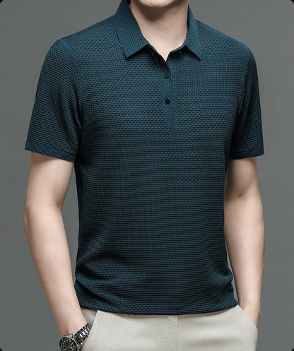 Men's Belro mesh polo shirt in lightweight fabric, featuring a classic collar and short sleeves, ideal for casual wear.
