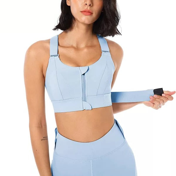 Belro high support sports bra in black with wide straps and breathable fabric for activewear workouts.