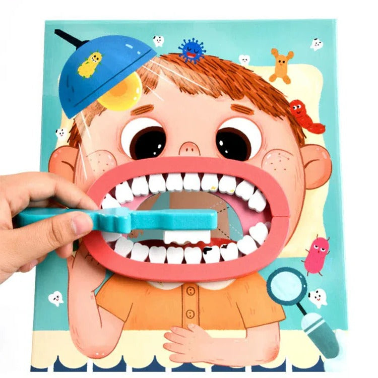 Children’s Dentist Role-Play Kit by Belro featuring colorful dental tools and accessories for imaginative play and role-playing activities.