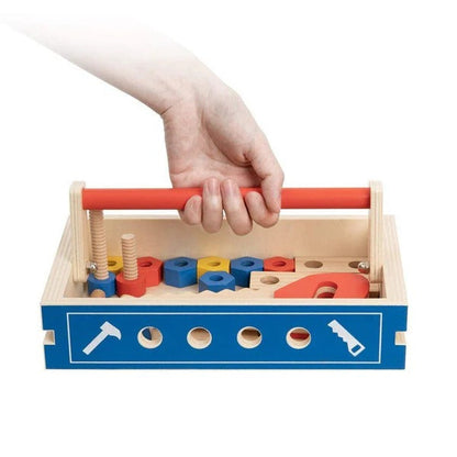 Belro kids pretend play tool bench toy with realistic tools and hardware for imaginative children's role-playing.