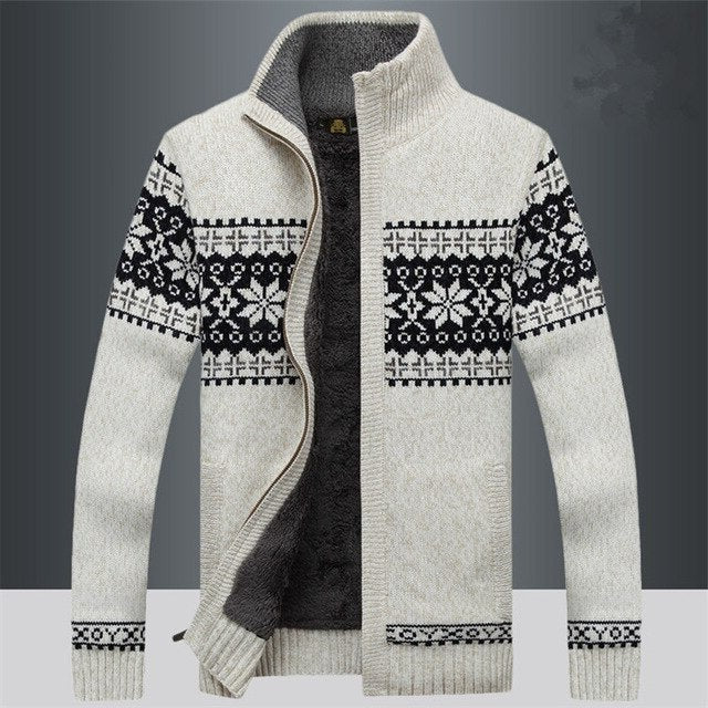 Belro men's warm fleece winter coat, navy blue, with a high collar and zip closure, suitable for cold weather.