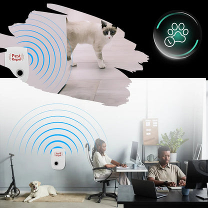 Belro ultrasonic pest repeller for outdoor use, compact device with speaker and control buttons for effective home and garden pest control.