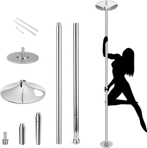 Belro portable home fitness spinning dance pole, 1.7-inch diameter, suitable for indoor dance and exercise routines.