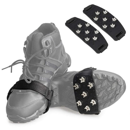 Belro adjustable snow and ice cleats for shoes with metal spikes, designed for outdoor winter traction and safety.