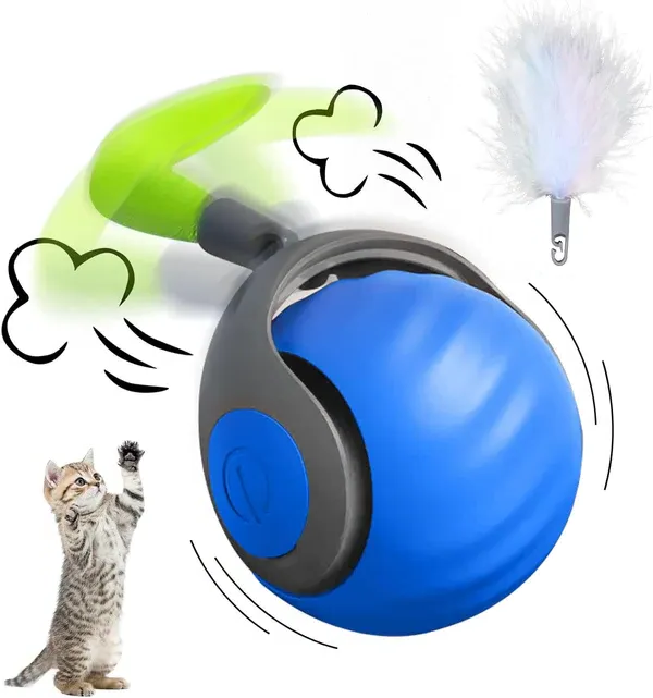 Belro rechargeable cat toy ball with bright colors and motion sensors for interactive play in pet supplies for cats.