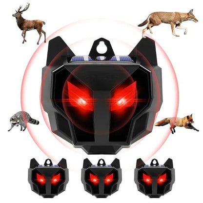 Belro solar-powered outdoor nocturnal animal repellers, 2-pack, for pest control in garden and yard, with solar panels and motion sensors