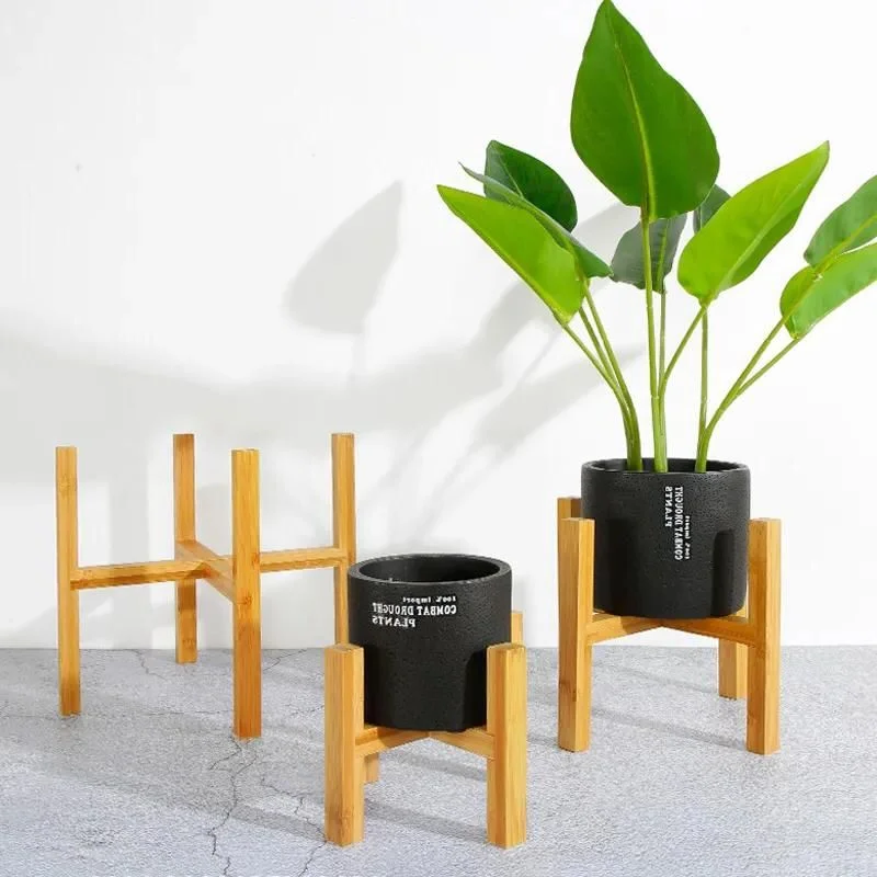 Belro wooden plant pot trays for outdoor use, natural wood finish, ideal for garden or patio plant display.