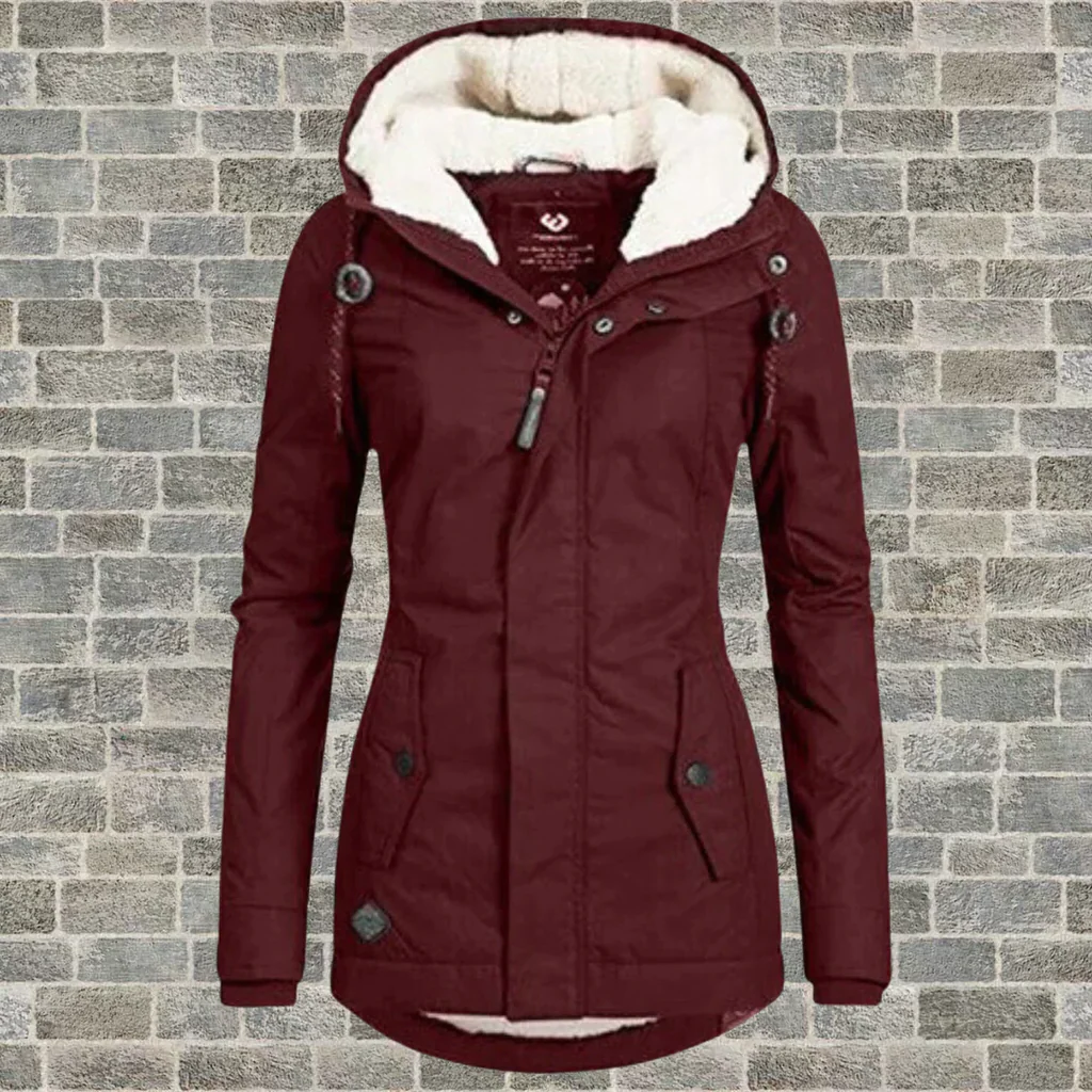 Belro pleated cotton coat with hood, stylish outerwear featuring a lightweight, comfortable design in neutral fabric.