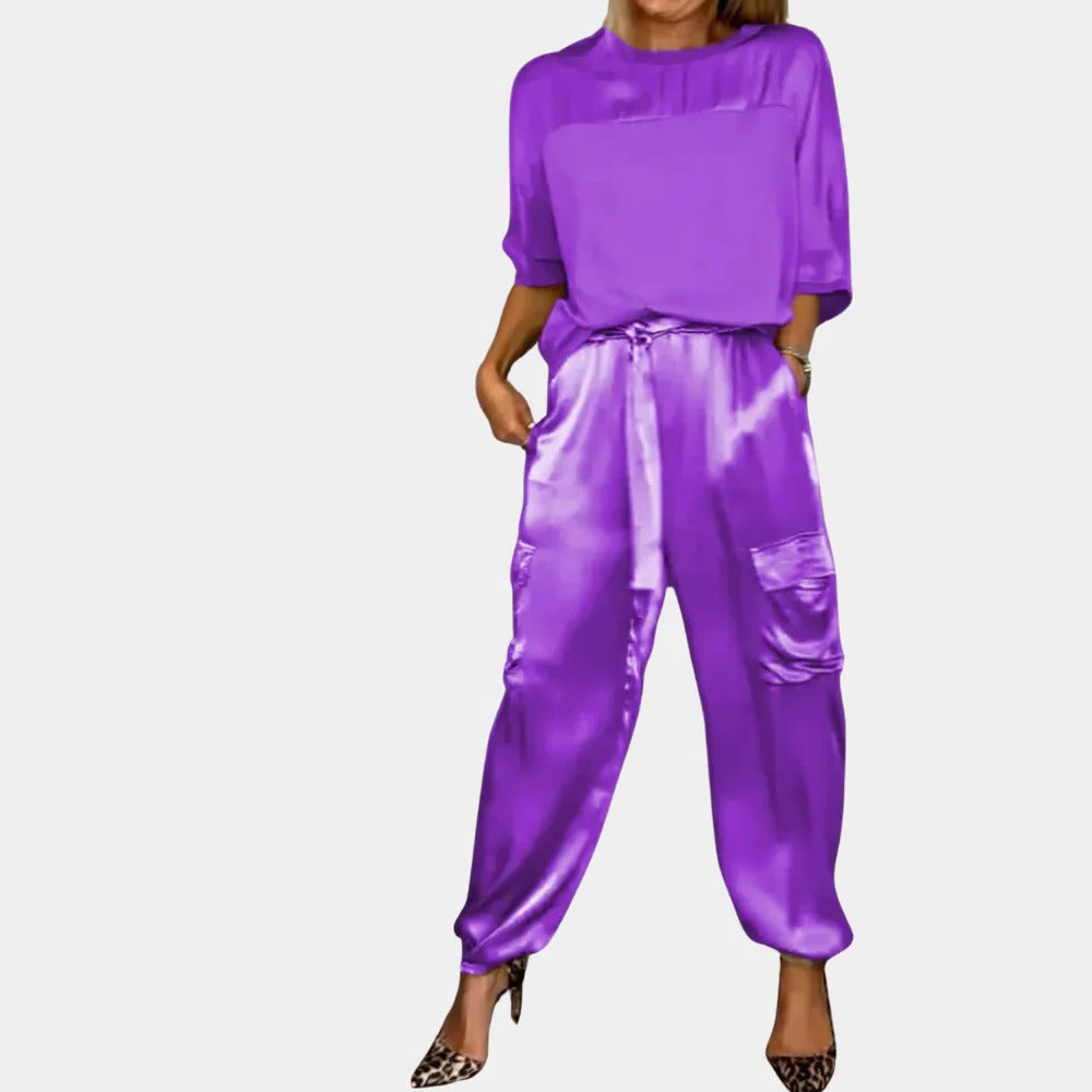Belro stylish two-piece ladies leggings set featuring comfortable, fitted leggings and a matching top in a trendy design.