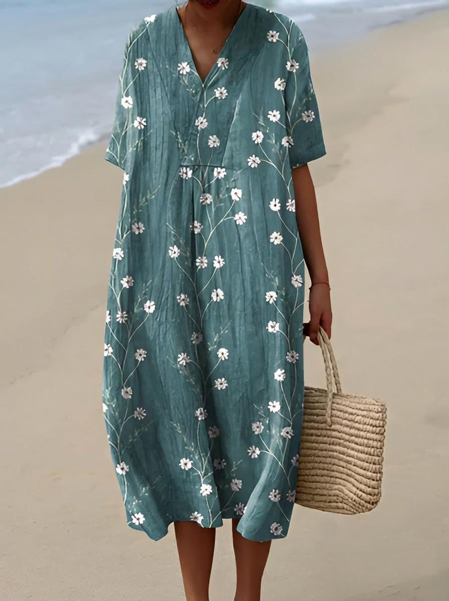 Belro summer dress with floral pattern, sleeveless design, lightweight fabric, perfect for warm weather and casual outings.