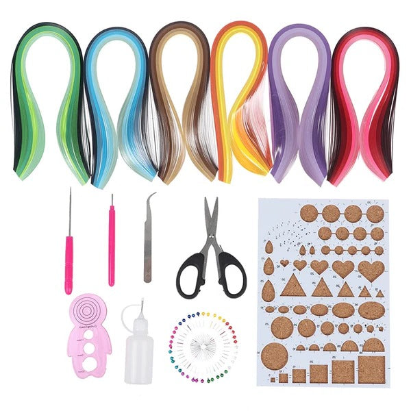 Belro DIY paper quilling template for men, showing intricate paper strips and design guides for creative crafting projects.