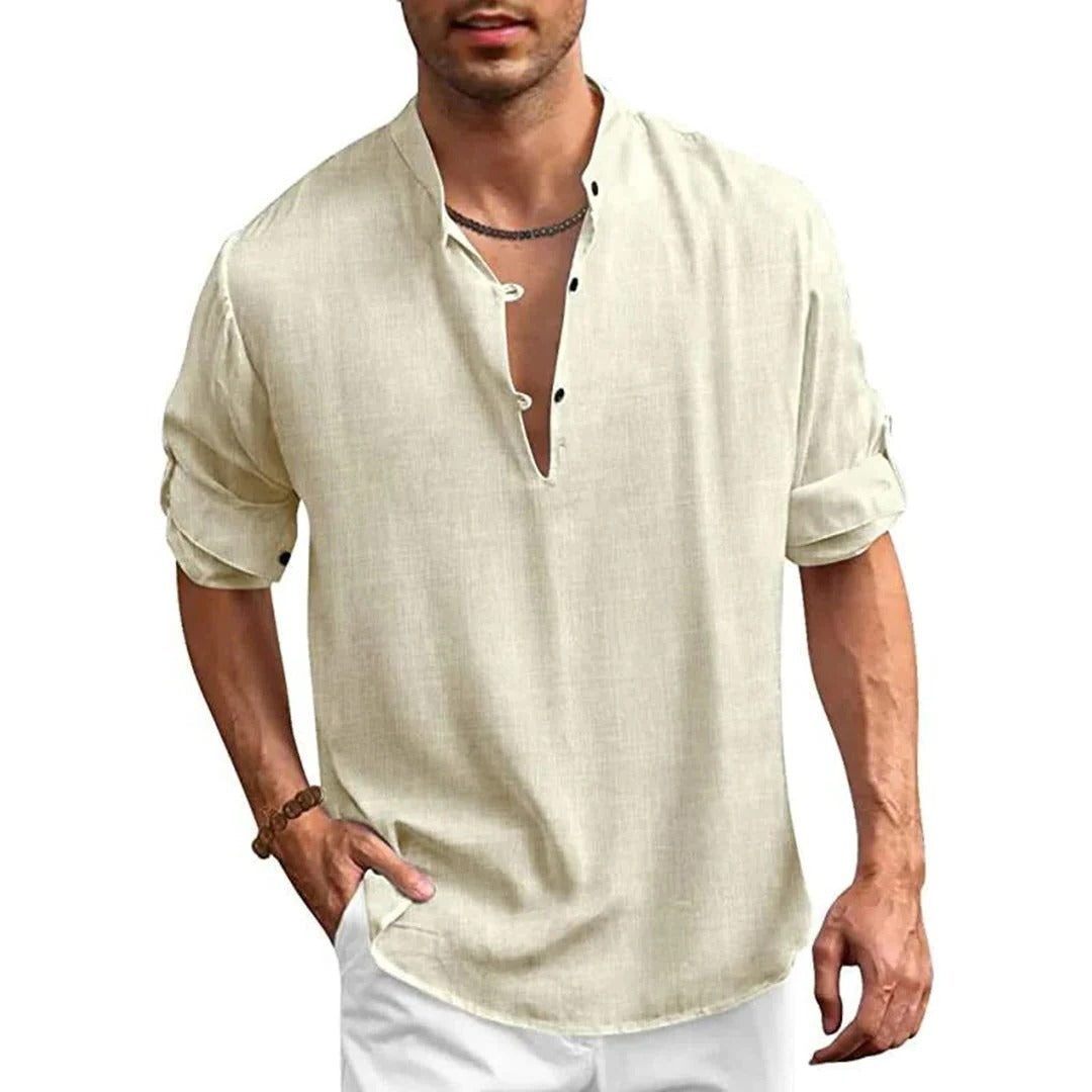 Close-up of a stylish men's shirt by Belro, featuring a modern design and comfortable fit, ideal for casual or smart-casual wear.