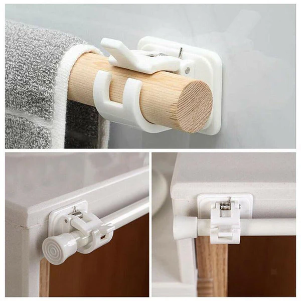 Belro adjustable curtain holders for men's clothing, featuring a sleek design and flexible grip for secure hanging.