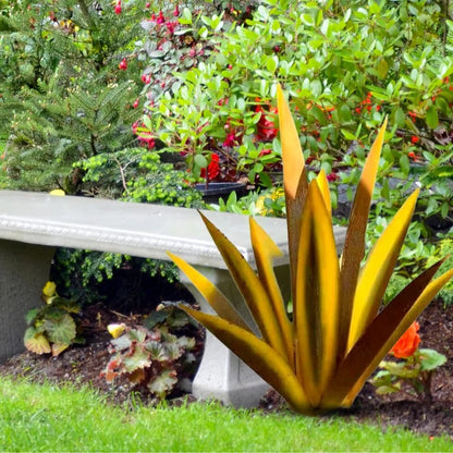 Belro Agave Americana metal decorative plant for home and garden decor, featuring a detailed, sculpted metal design.
