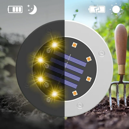 Belro outdoor solar garden lights illuminating a garden path with warm LED glow in a home and garden outdoor setting.