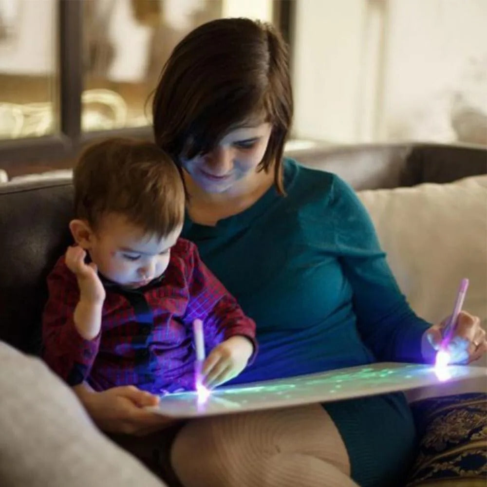 Belro Magic LED Light Drawing Pad for kids, electronic drawing tablet with illuminated writing surface for creative art projects.