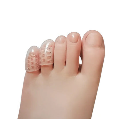 Belro silicone anti-friction toe protectors, soft and flexible, designed to prevent blisters and reduce toe pressure.