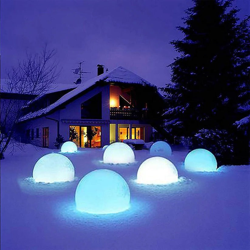 Wireless outdoor globe light by Belro with weatherproof LED sphere displaying vibrant 16 colors, ideal for outdoor umbrella accessories.